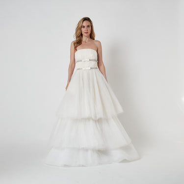 2016 Oscar De La Renta Runway 2-Looks-in-1 Three Tier Tulle Wedding Dress