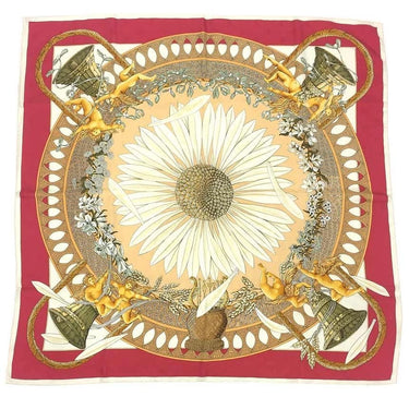 ARCHIVE - 1999 Hermès Red “Amours” by Annie Faivre 90cm Silk Twill Scarf