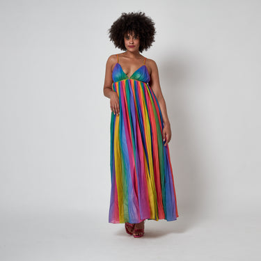 1974 Documented Jean Varon Rainbow Maxi Dress