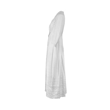 ARCHIVE - 1910s Edwardian White Eyelet Work Wrap Dress
