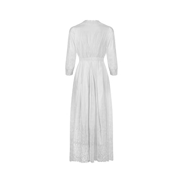 ARCHIVE - 1910s Edwardian White Eyelet Work Wrap Dress