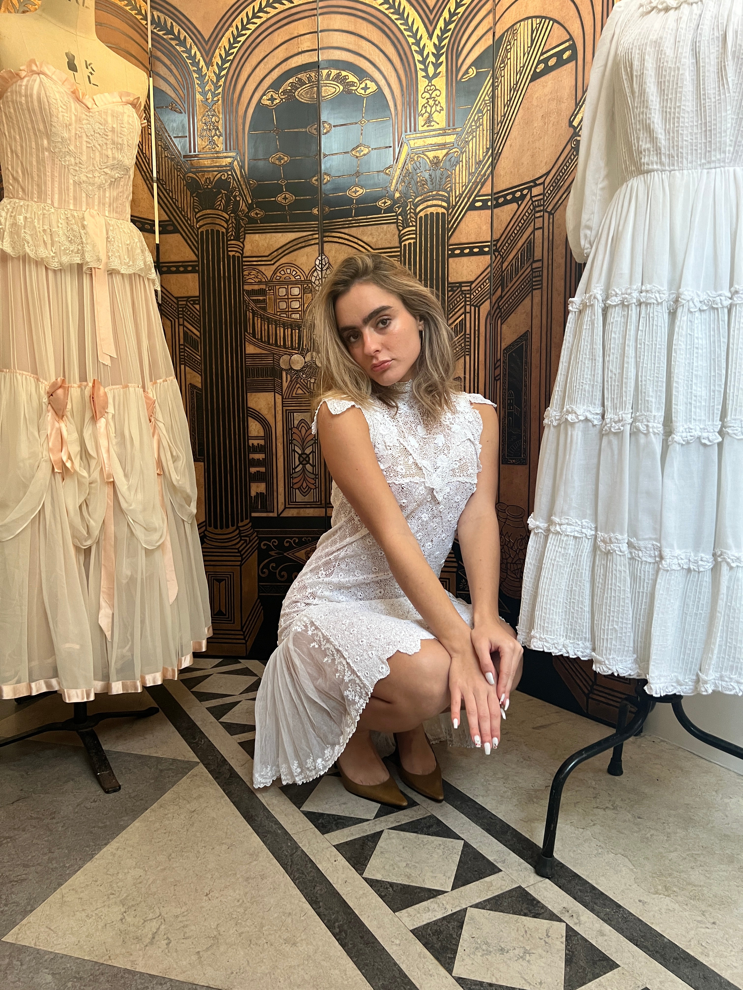 1920s White Handmade Irish Crochet Lace Bridal Dress – CIRCA VINTAGE