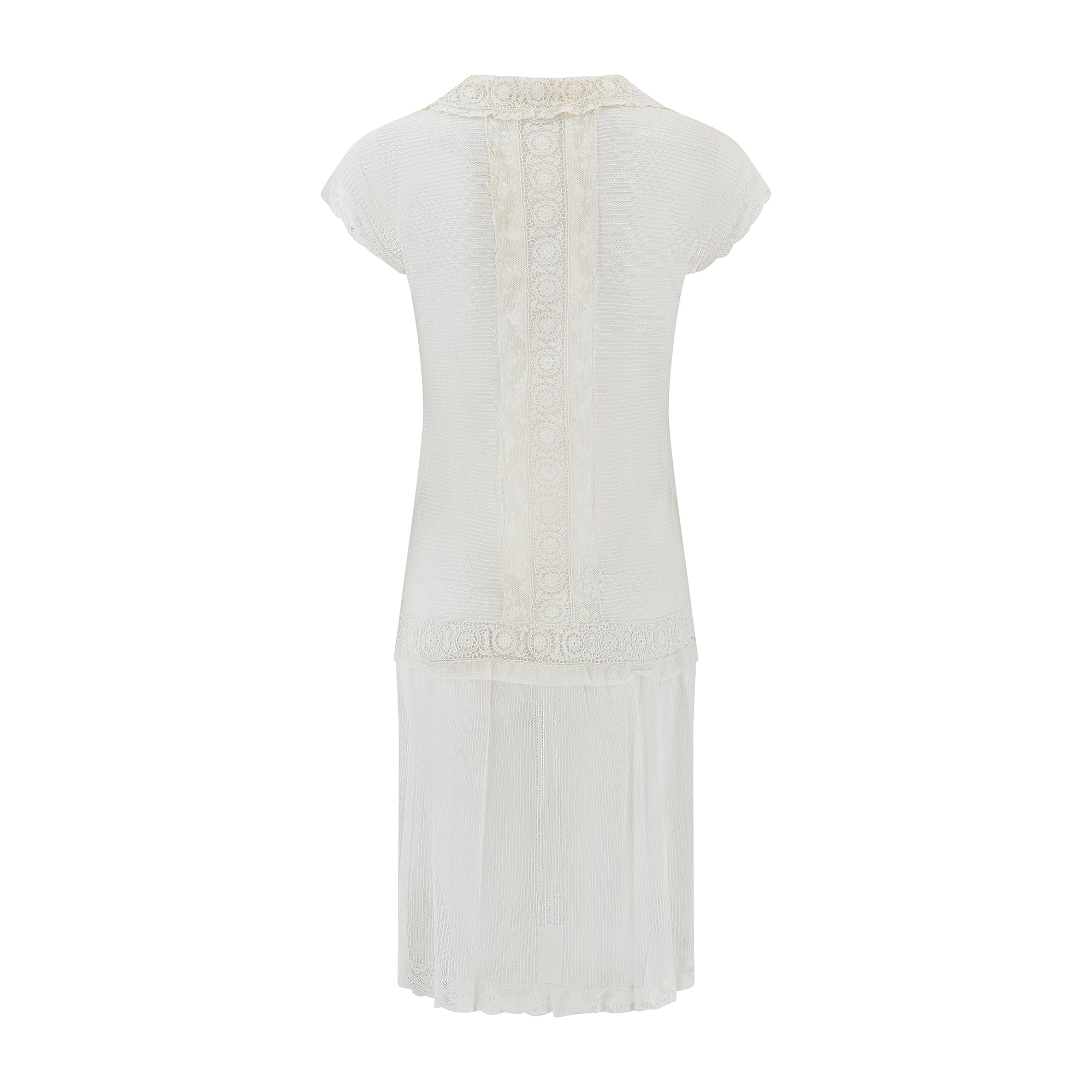 1920s White Tulle Drop Waisted Lawn or Wedding Dress 1920s White Tulle Drop Waisted Lawn or Wedding Dress