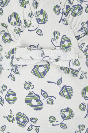 ARCHIVE - 1930s Deco Floral White Cotton Print Maxi Dress