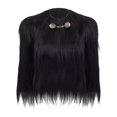 ARCHIVE - 1930s Black Colobus Fur Jacket with Ornamental Buckle