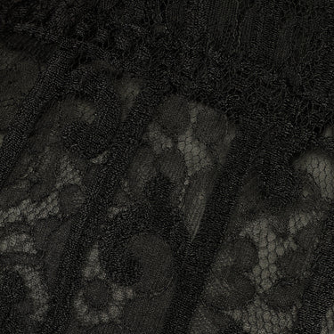 1930s Black Lace Sleeveless Dress with Wrap Over Neckline