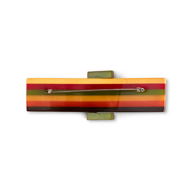ARCHIVE - 1930s Philadelphia Six Colour Rainbow Bakelite Belt Brooch