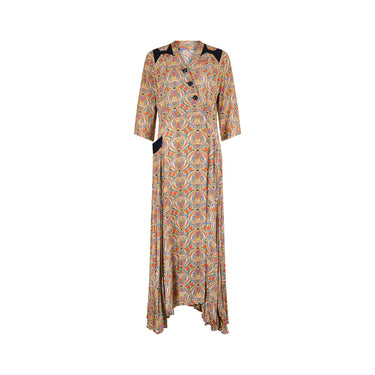 ARCHIVE - 1940s Paisley Rayon Maxi Hostess Dress