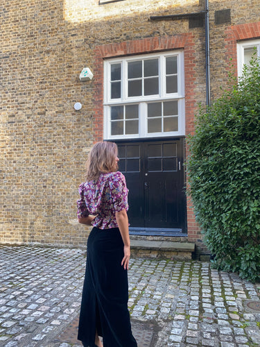 ARCHIVE - 1940s Purple Floral Silk Blouse