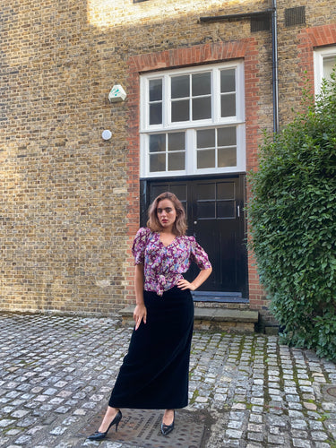 ARCHIVE - 1940s Purple Floral Silk Blouse