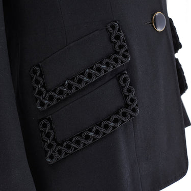 1940s Lanvin Haute Couture Black Wool and Braid Work Jacket