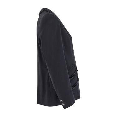1940s Lanvin Haute Couture Black Wool and Braid Work Jacket
