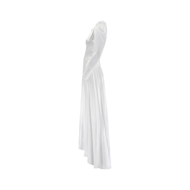 ARCHIVE - 1940s White Satin Wedding Dress with Train