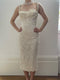 1950s French Haute Couture Cream Lace Bustier Dress