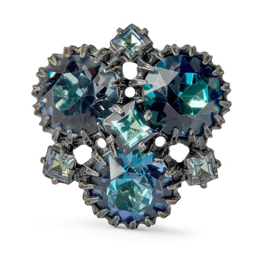 ARCHIVE - 1950s Christian Dior by Mitchel Maer Blue Crystal Brooch