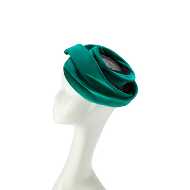 1950s Couture Green Velvet Hat