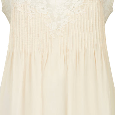 ARCHIVE - 1950s French Cream Silk Pintuck and Lace Slip Dress