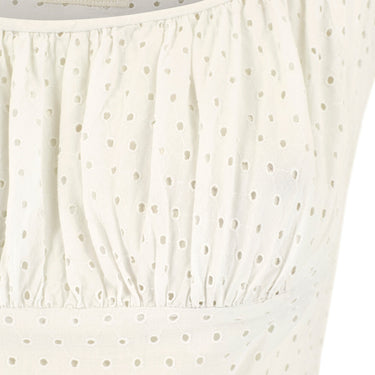 ARCHIVE - 1950s Josselyne of Paris White Cotton Eyelet Dress