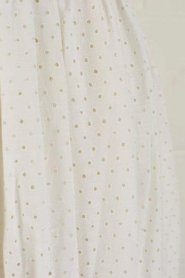 ARCHIVE - 1950s Josselyne of Paris White Cotton Eyelet Dress