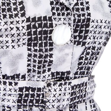 ARCHIVE - 1950s Monochrome Shirtwaister Dress with Novelty Houndstooth Print