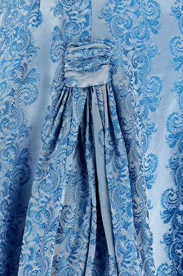 ARCHIVE - 1950s Pale Blue Jacquard Halter Neck Ballgown