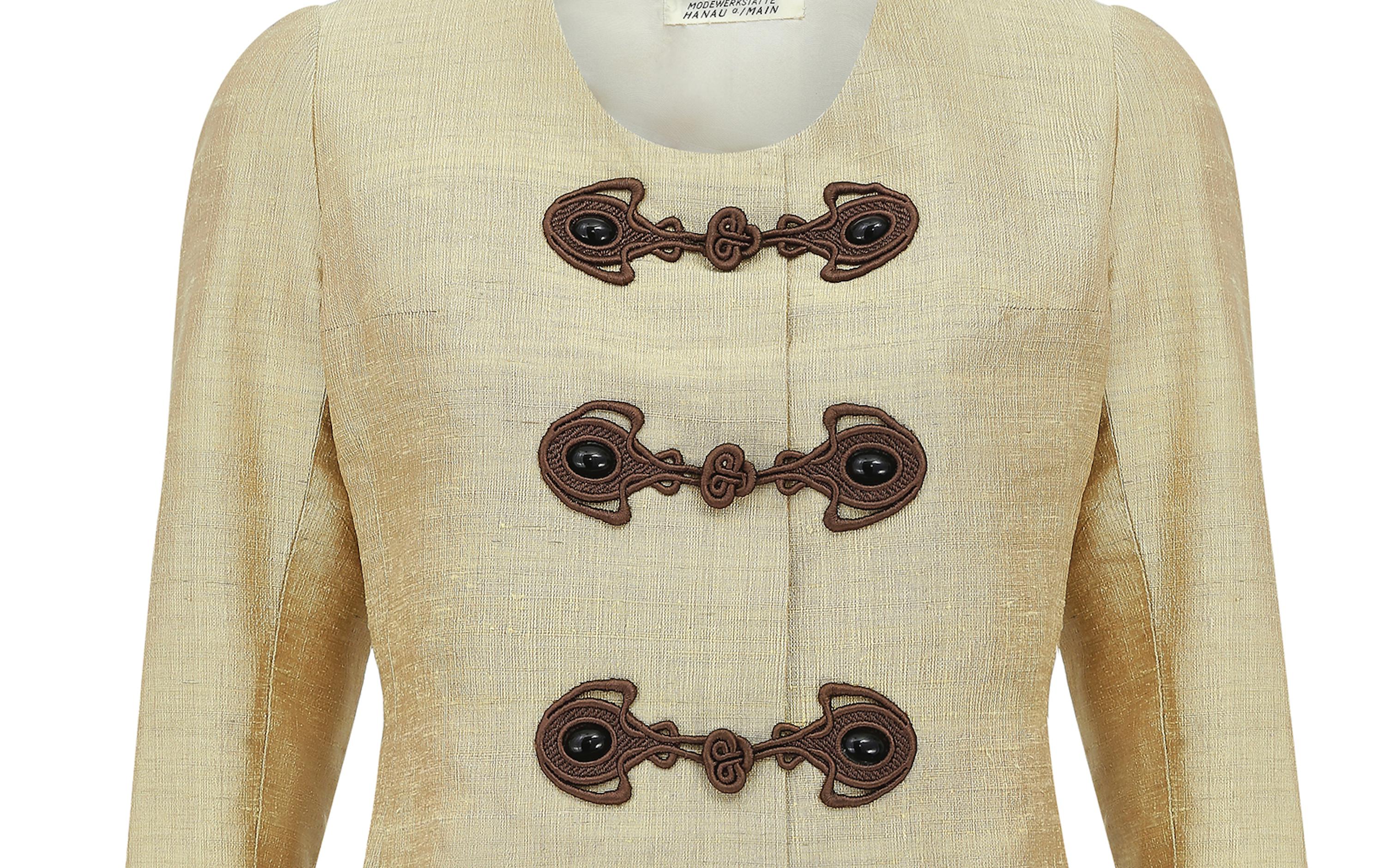 ARCHIVE - 1960s Gold Silk Jacket with Frog Fastenings – CIRCA VINTAGE