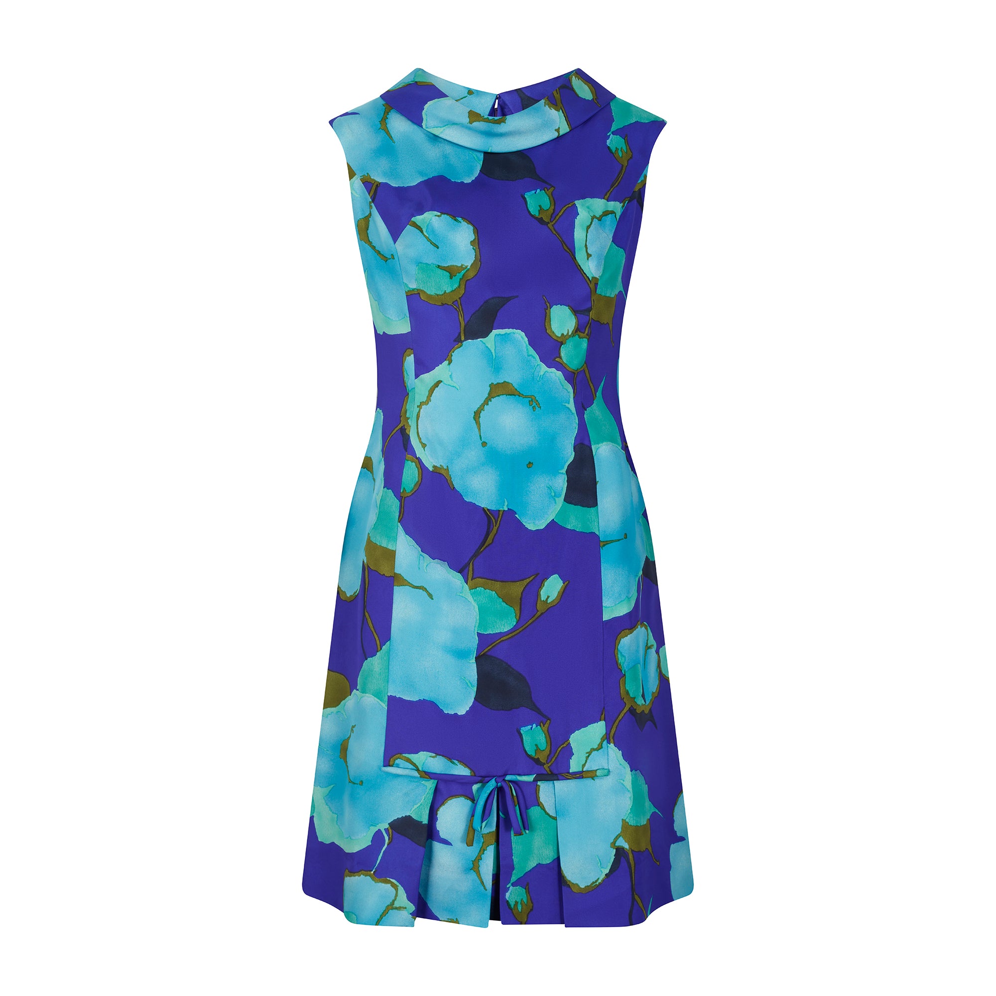1960s Brunot Soeurs Purple Aqua Floral Dress with Jacket – CIRCA VINTAGE