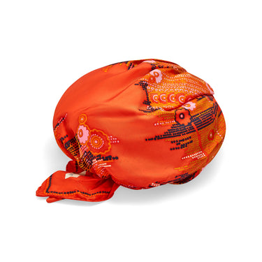 ARCHIVE - 1960s Christian Dior Orange Silk Printed Turban Hat