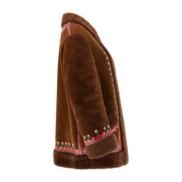 ARCHIVE - 1960s True Vintage Brown Suede Embroidered Afghan Coat
