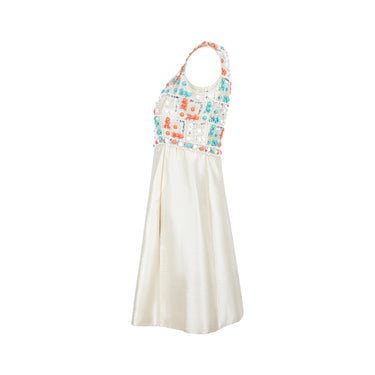 ARCHIVE - 1960s Gino Charles Cream Silk Beaded Dress