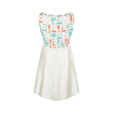 ARCHIVE - 1960s Gino Charles Cream Silk Beaded Dress