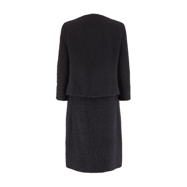 ARCHIVE - 1962 Givenchy Haute Couture Black Angora Wool Skirt Suit