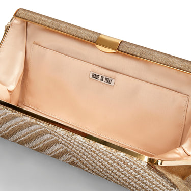 ARCHIVE - 1960s Gold and Silver Metallic Woven Clutch Bag