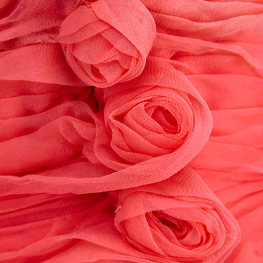 ARCHIVE - 1960s Italian Alta Moda Ruched Dress with Rose Appliques