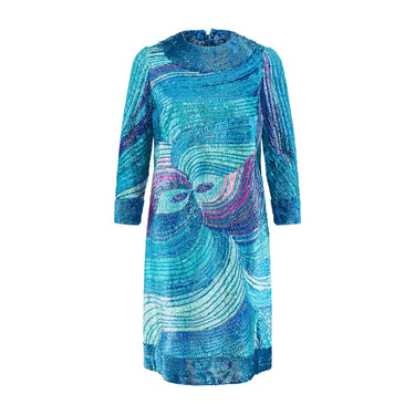 1960s Lauretta Alta Moda Blue and Purple Sequinned Dress