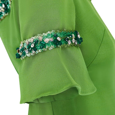 ARCHIVE - 1960s Paola Sidoli Alta Moda Green Beaded Mini Dress
