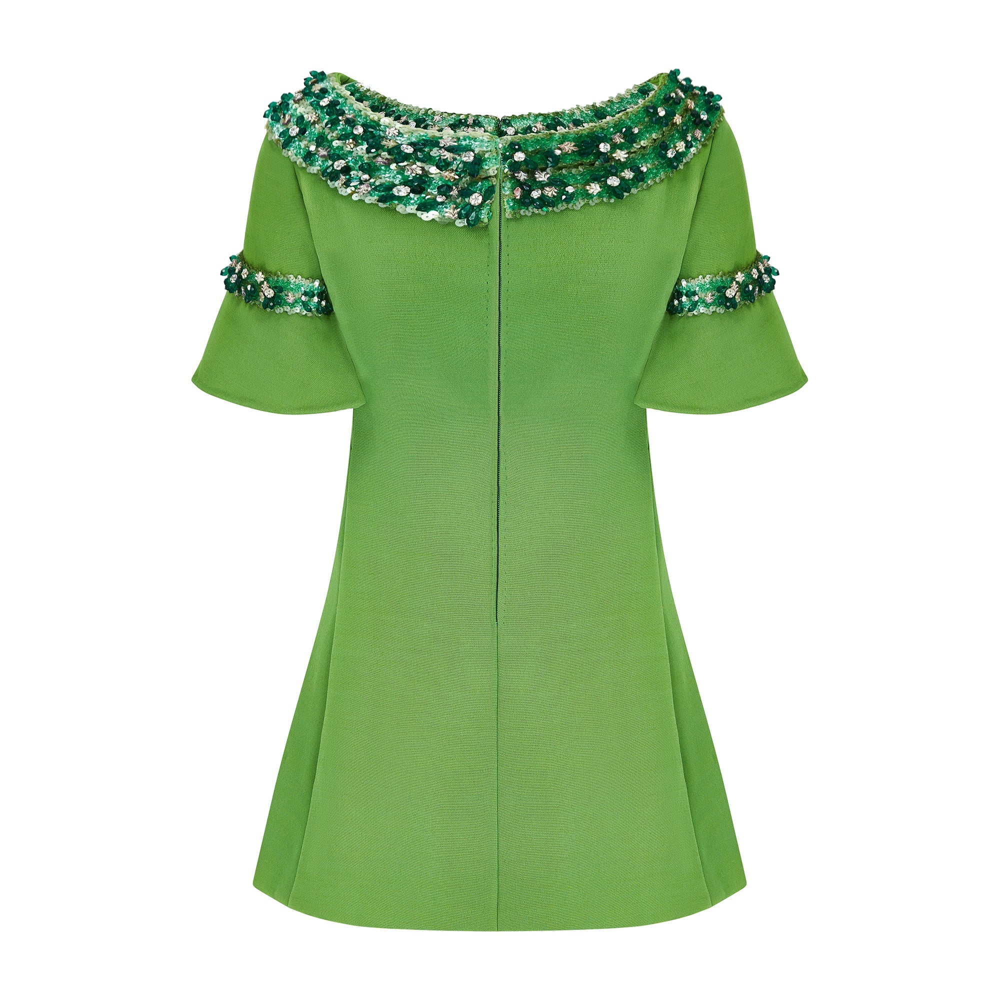 ARCHIVE - 1960s Paola Sidoli Alta Moda Green Beaded Mini Dress CIRCA VINTAGE ARCHIVE - 1960s Paola Sidoli Alta Moda Green Beaded Mini Dress CIRCA VINTAGE