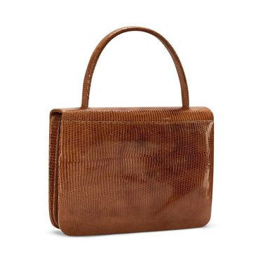 ARCHIVE - 1960s Tan Lizard Clasp Bag