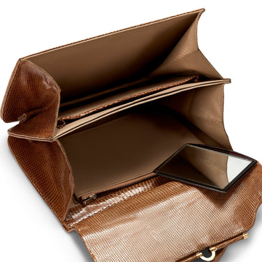 ARCHIVE - 1960s Tan Lizard Clasp Bag