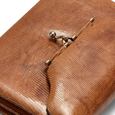 ARCHIVE - 1960s Tan Lizard Clasp Bag