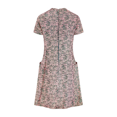 ARCHIVE - 1960s Textured Pink Tweed and Green Lame Dress