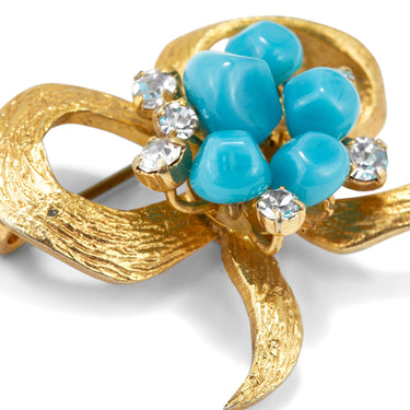 ARCHIVE - 1967 Christian Dior Turquoise Bow Brooch