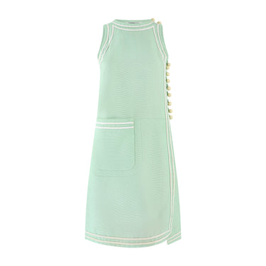 1971 Pierre Cardin Documented Couture Green Linen Dress with Shorts