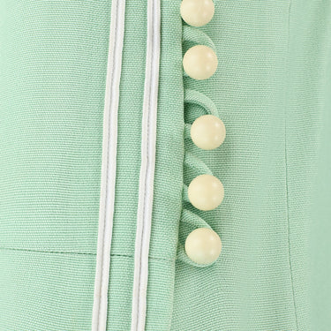 1971 Pierre Cardin Documented Couture Green Linen Dress with Shorts