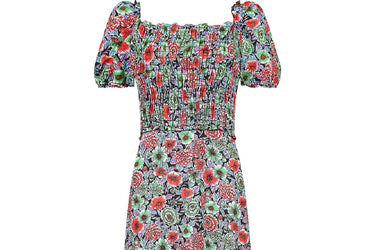 ARCHIVE - 1970s Smocked Floral Maxi Dress