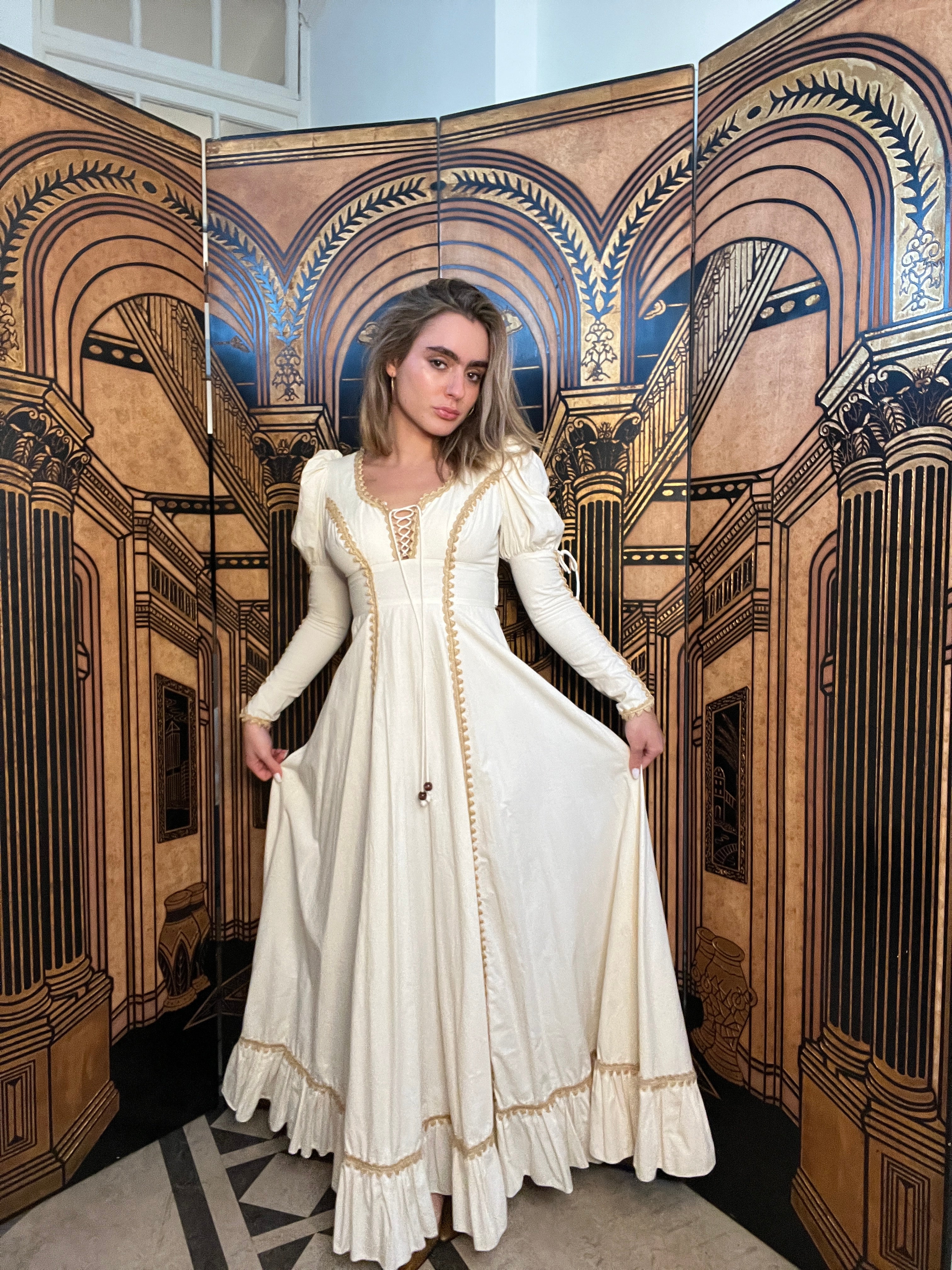 ARCHIVE - 1970s Gunne Sax Medieval Lace-Up Maxi Dress CIRCA VINTAGE ARCHIVE - 1970s Gunne Sax Medieval Lace-Up Maxi Dress CIRCA VINTAGE