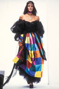 1970s Jennifer Lucas Patchwork Silk Jacket and Skirt Suit