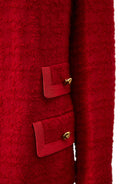 1960s Red Boucle Wool Tweed and Lion Button Jacket