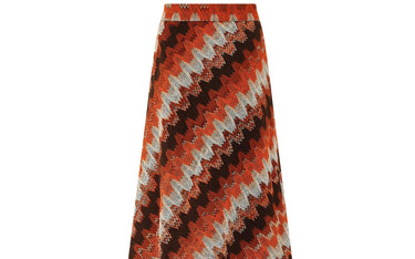 ARCHIVE - 1970s Reldan Textured Wool Orange Tone Skirt