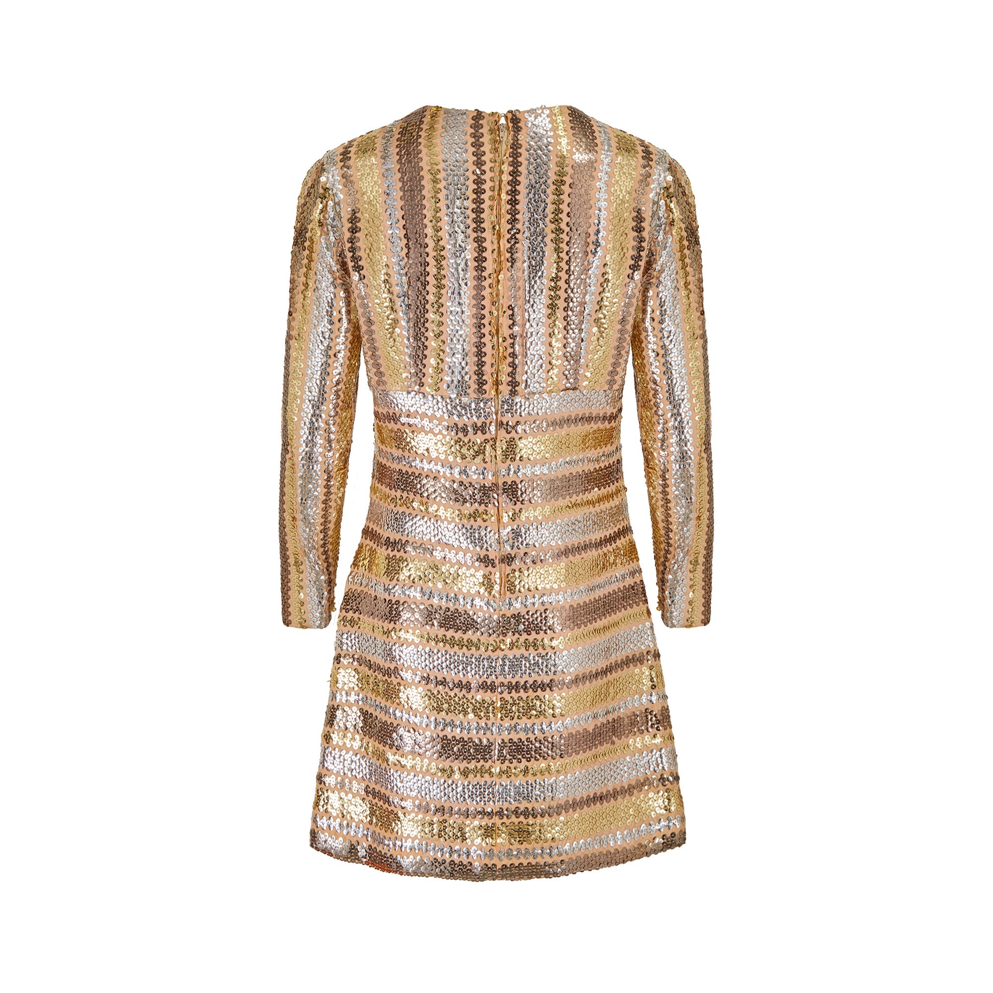 1970s gold dress Late 1960s / early 70s Gold Lurex Beaded Loris Azzaro Dress